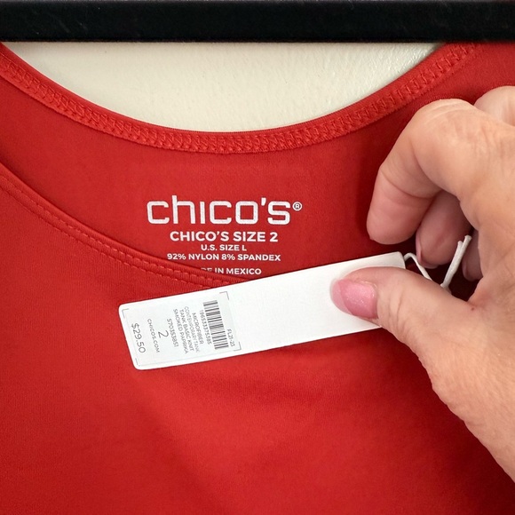 NWT Chicos Microfiber tank deep red “Smoked Paprika” Size 2 (equivalent 12-14) - Picture 3 of 5